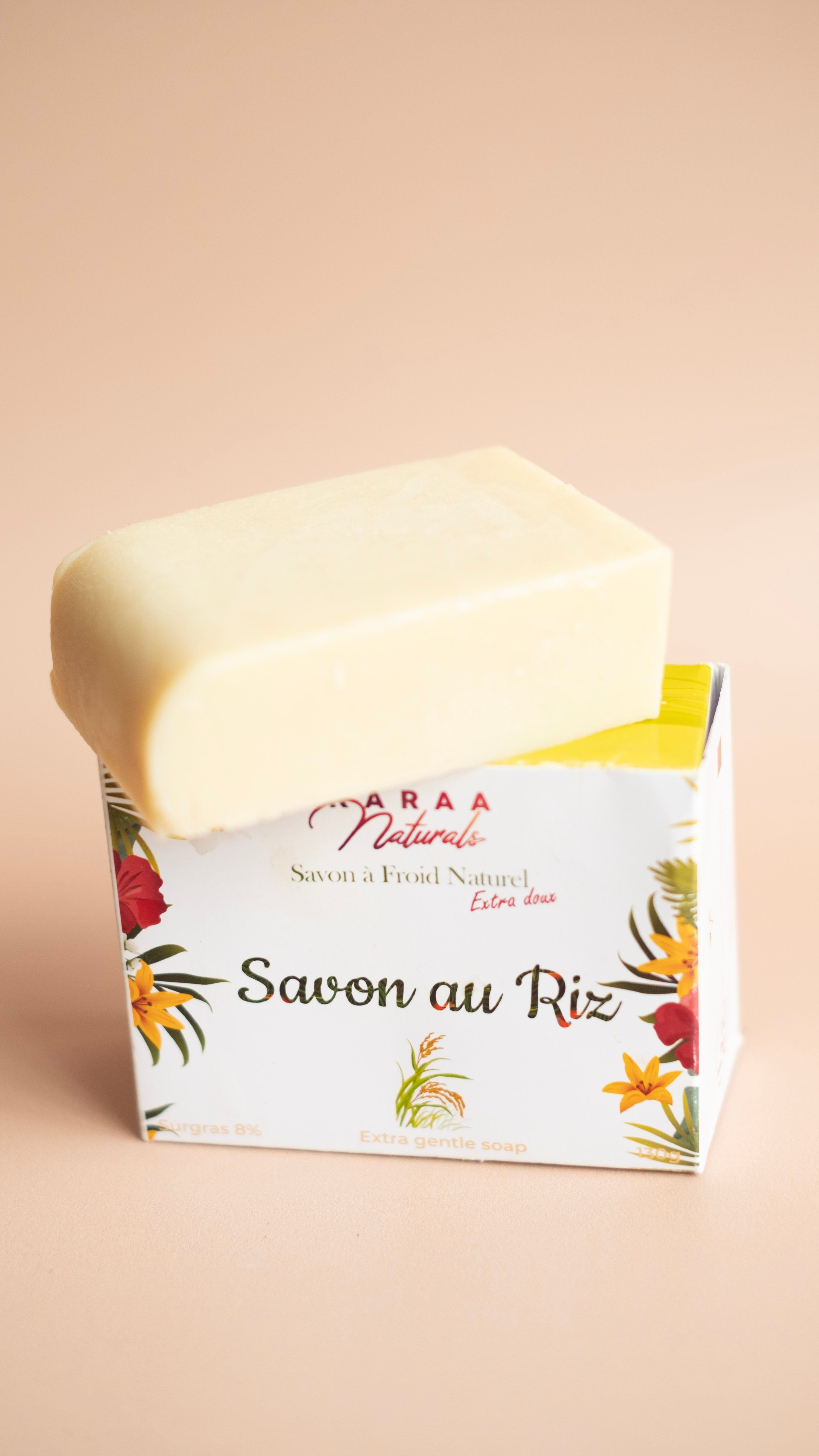 Savon au Riz Karaa (Matifiant et Anti âge)- Savon à froid naturel de Madagascar 135g