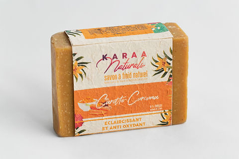 Carrot Turmeric Soap (Lightening and Anti-oxidant) Natural cold process soap from Madagascar 135g