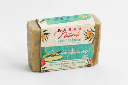 Cucumber Green Clay Soap (Oily and acne-prone skin) Natural cold soap from Madagascar 135g 