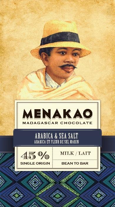 Chocolat au lait 45% - Arabica et fleur de sel marin de Madagascar Menakao