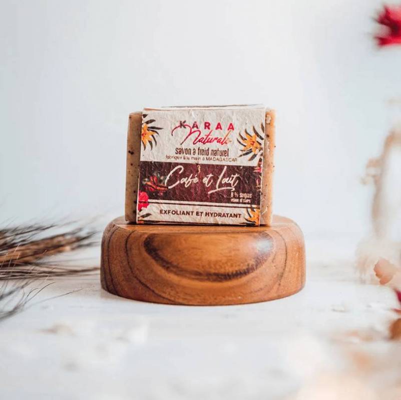 Café au lait soap (Exfoliating and Moisturizing) Natural cold soap from Madagascar 135g